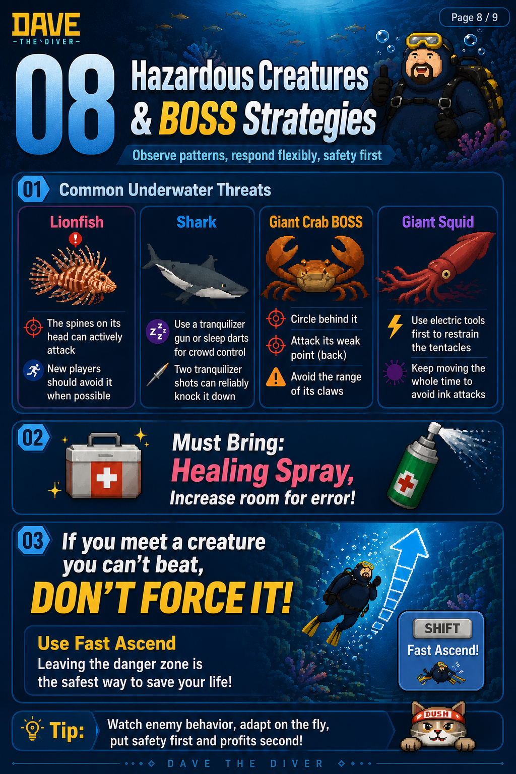 Dangerous creatures and boss response